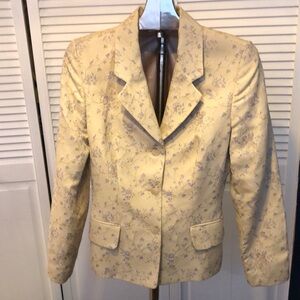 Classic Y2K Mexx Jacket or Blazer in Khaki with Delicate Floral Pattern